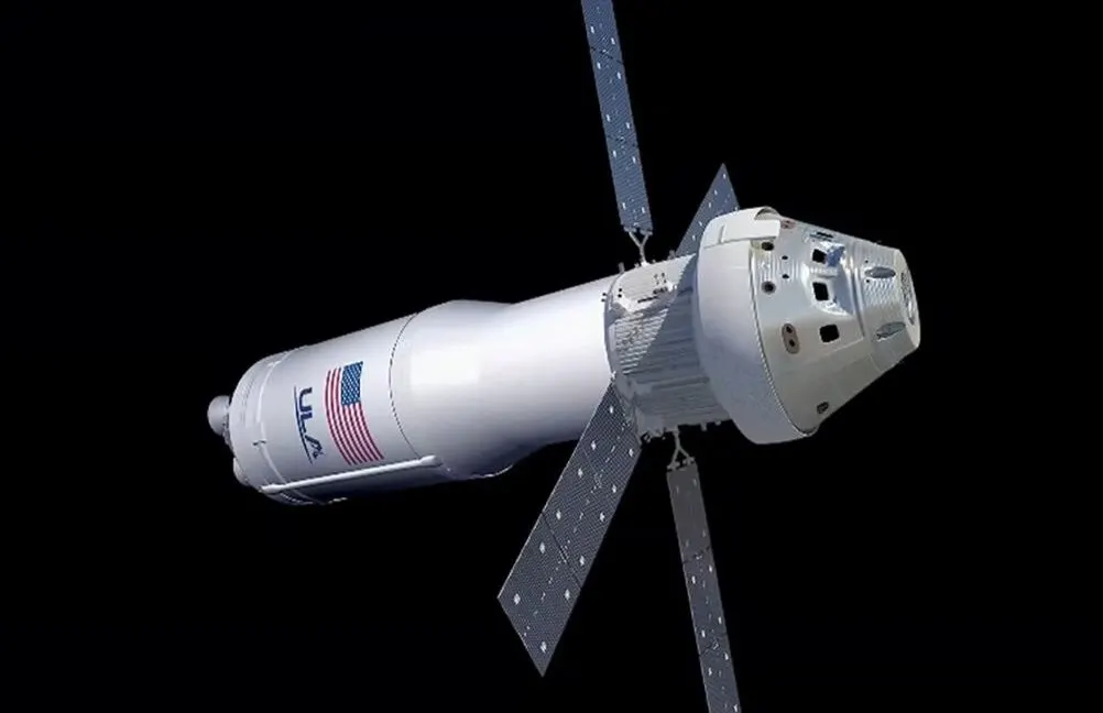 NASA's Orion spacecraft near the Moon with a lunar lander, illustrating the revised Artemis landing architecture.