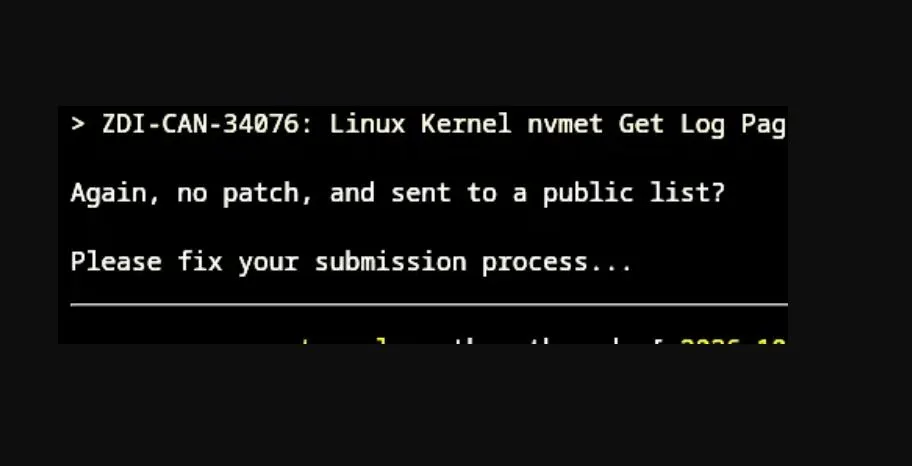 Linux penguin mascot beside lines of code and a warning icon symbolizing kernel security vulnerabilities.