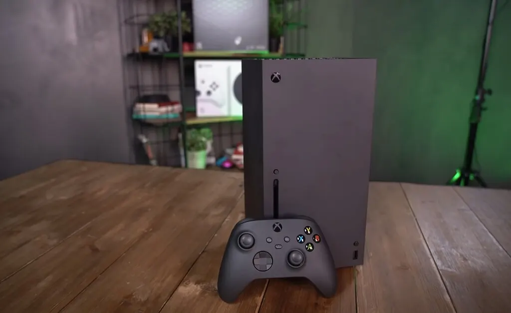 An Xbox Series X console next to a controller, representing Microsoft's trade-in campaign with Best Buy ahead of GTA VI.