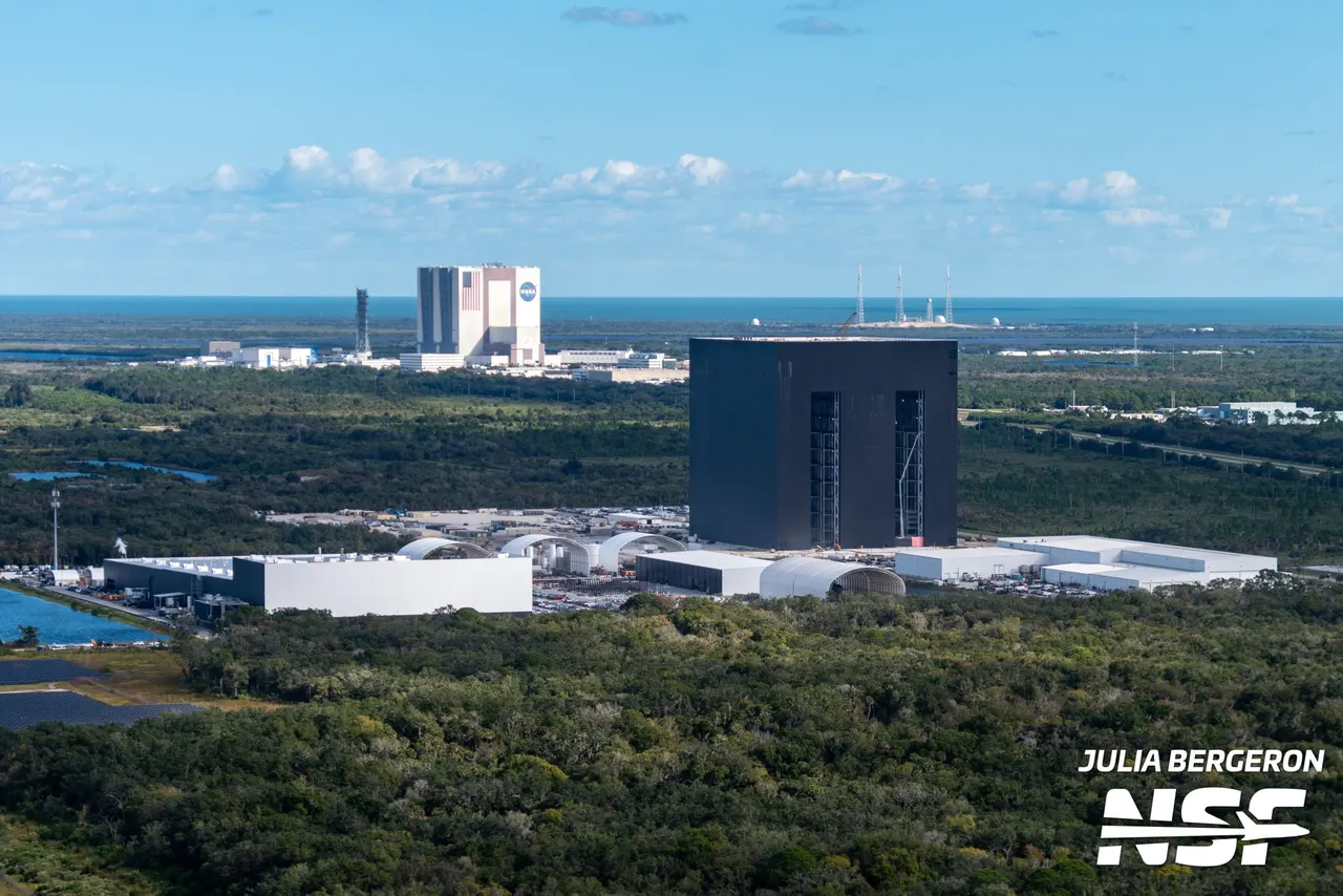 A SpaceX Starship vehicle on the launch pad during preparations for its next test flight.