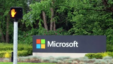 Exterior of a Microsoft office building with the company logo, symbolizing the large-scale staff buyout offer.