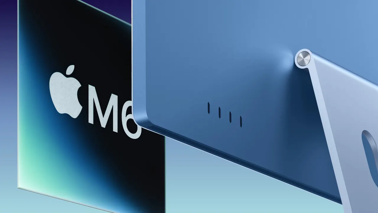 A 24-inch iMac in several colors displayed on a desk, showing the thin all-in-one design with a 4.5K Retina display.