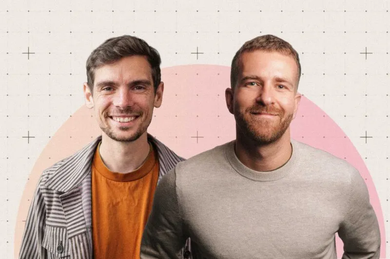 Two men in business attire stand side by side, representing the founders of the venture capital fund of funds Drafted Ventures.