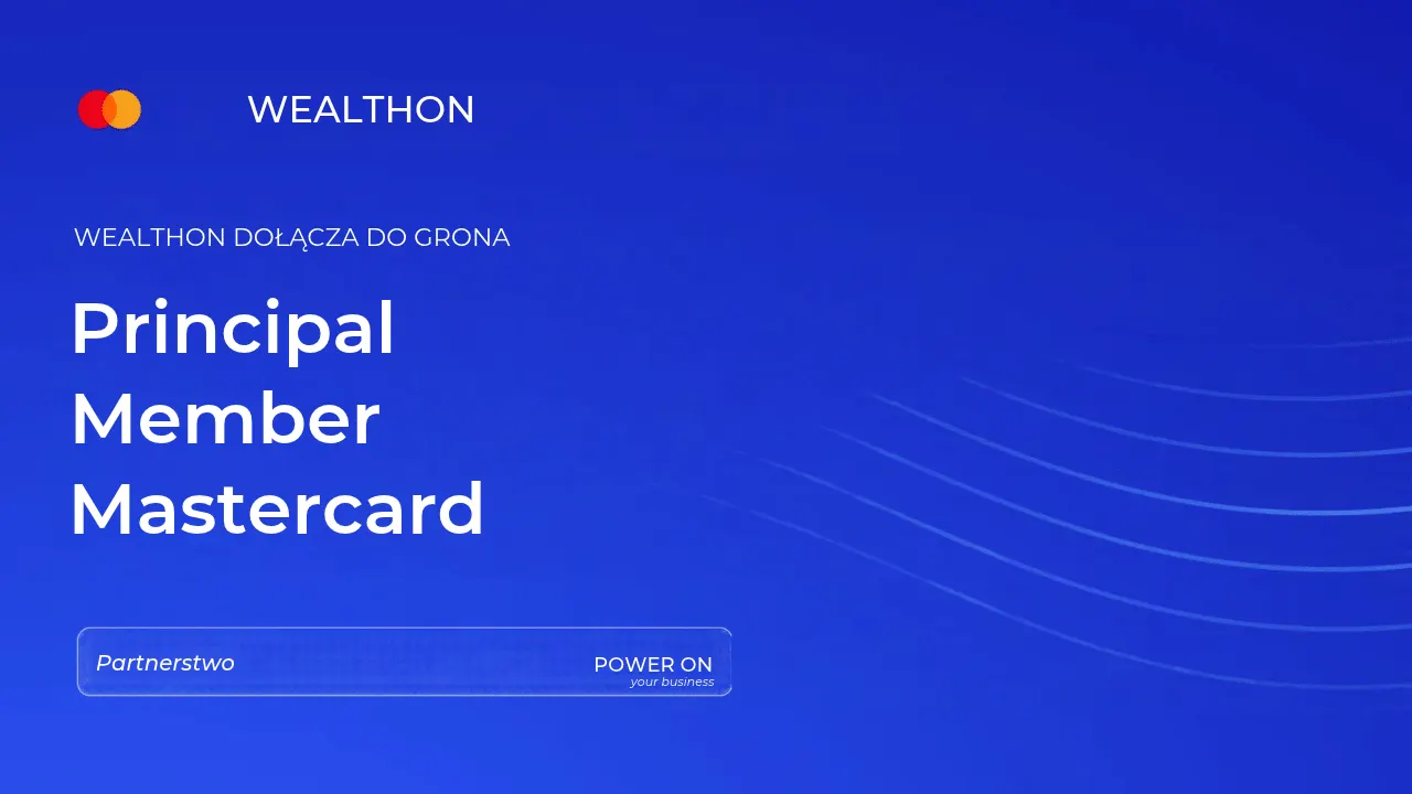 A Mastercard-branded payment card held in a restaurant setting, illustrating a fintech card for the food service sector.