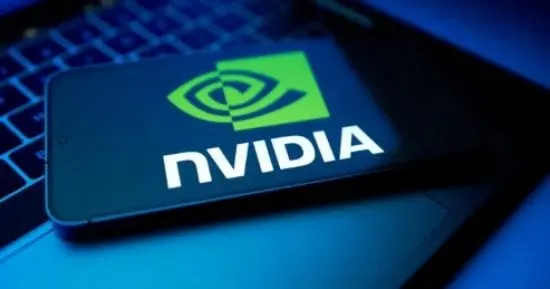 A laptop running local speech transcription and translation software powered by an NVIDIA RTX GPU.