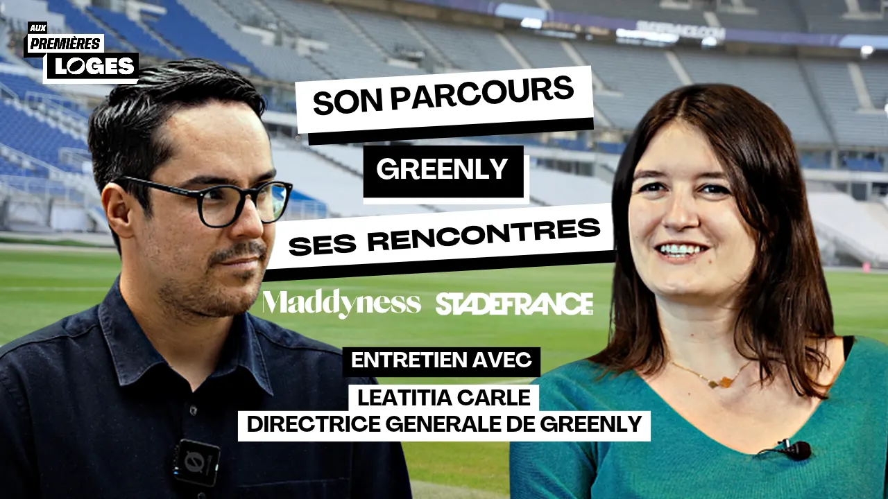 Laetitia Carle, chief executive of Greenly, photographed for an interview in the backstage area of the Stade de France.