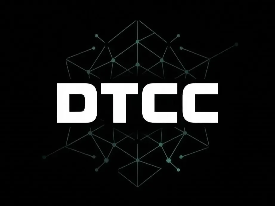 Digital illustration of stock certificates and blockchain tokens representing DTCC's tokenization of US securities.