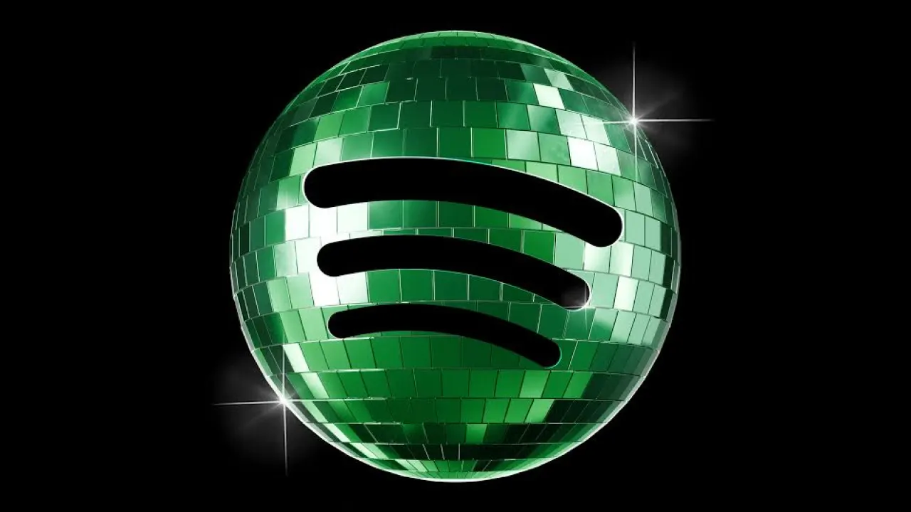Smartphone showing a music streaming app with headphones, illustrating AI-generated song remixes.