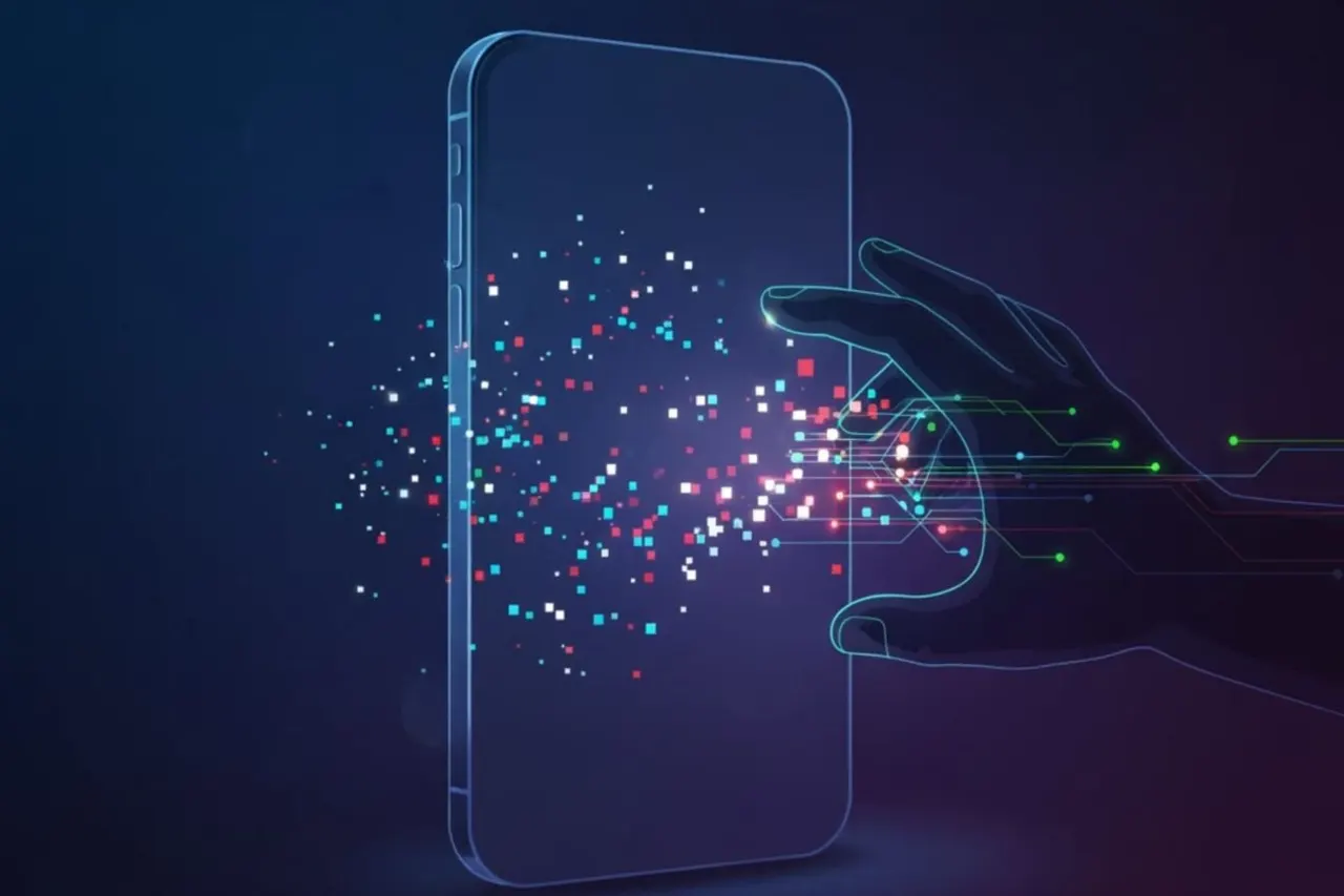 Android smartphone showing a crashed phone service with a blank message icon, illustrating the zero-click SMS of Death vulnerability.