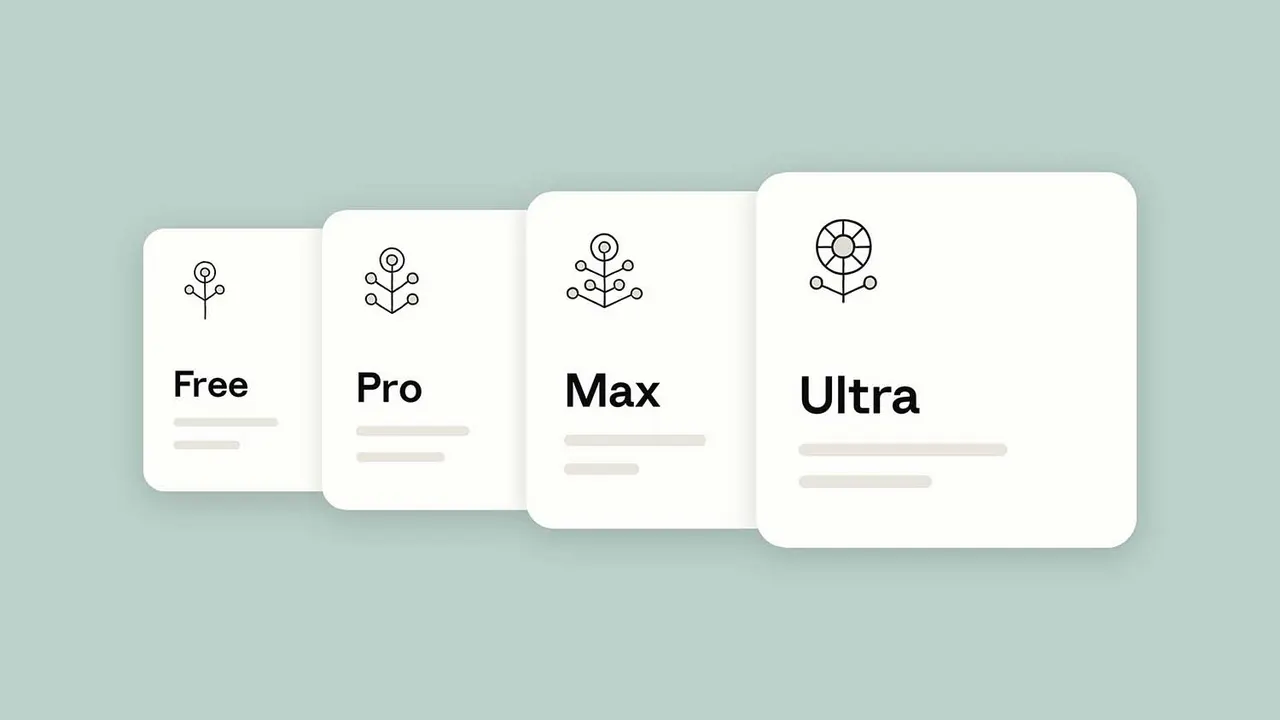 Claude app pricing screen showing the renamed Max and Ultra subscription plans at $100 and $200 per month.