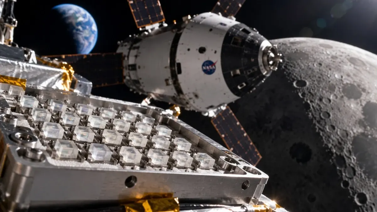 Tiny lithium fluoride crystal detectors placed inside a human-body phantom used to measure cosmic radiation aboard the Orion spacecraft.